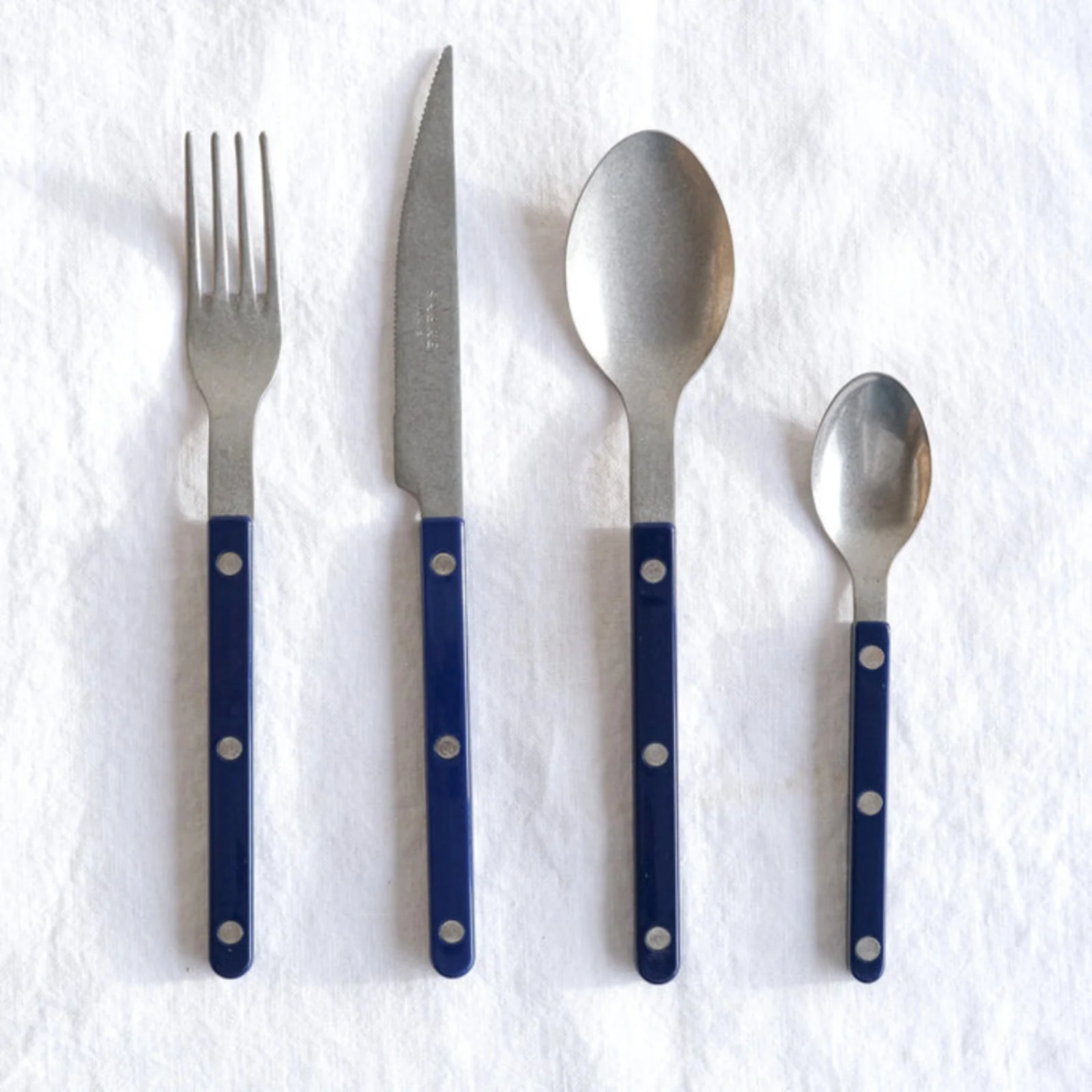 Bistrot Vintage Uni, Bleu marine - Set de 4 couverts de table - Image 3