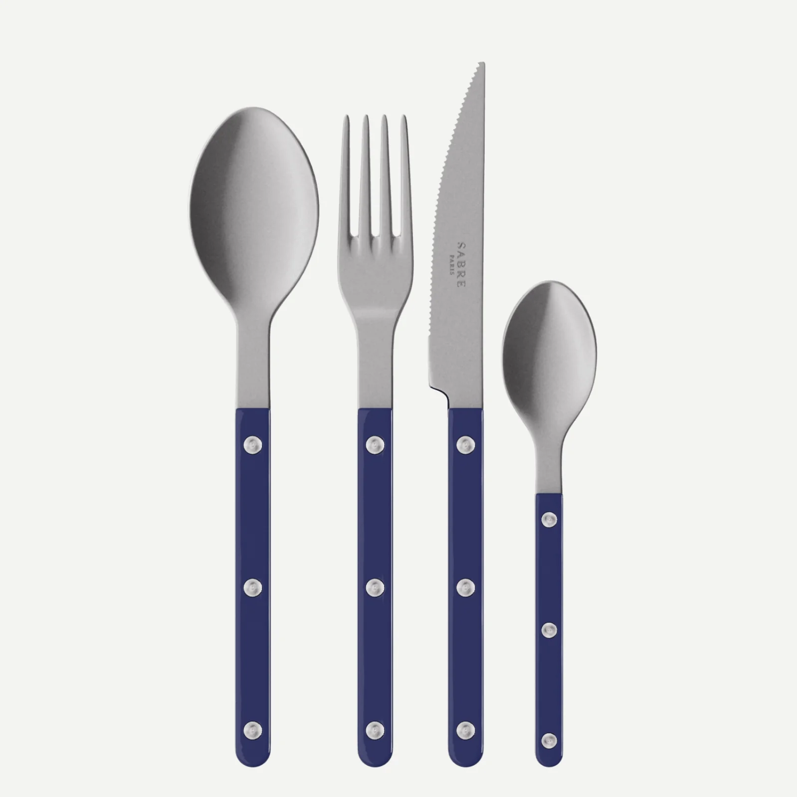 Bistrot Vintage Uni, Bleu marine - Set de 4 couverts de table