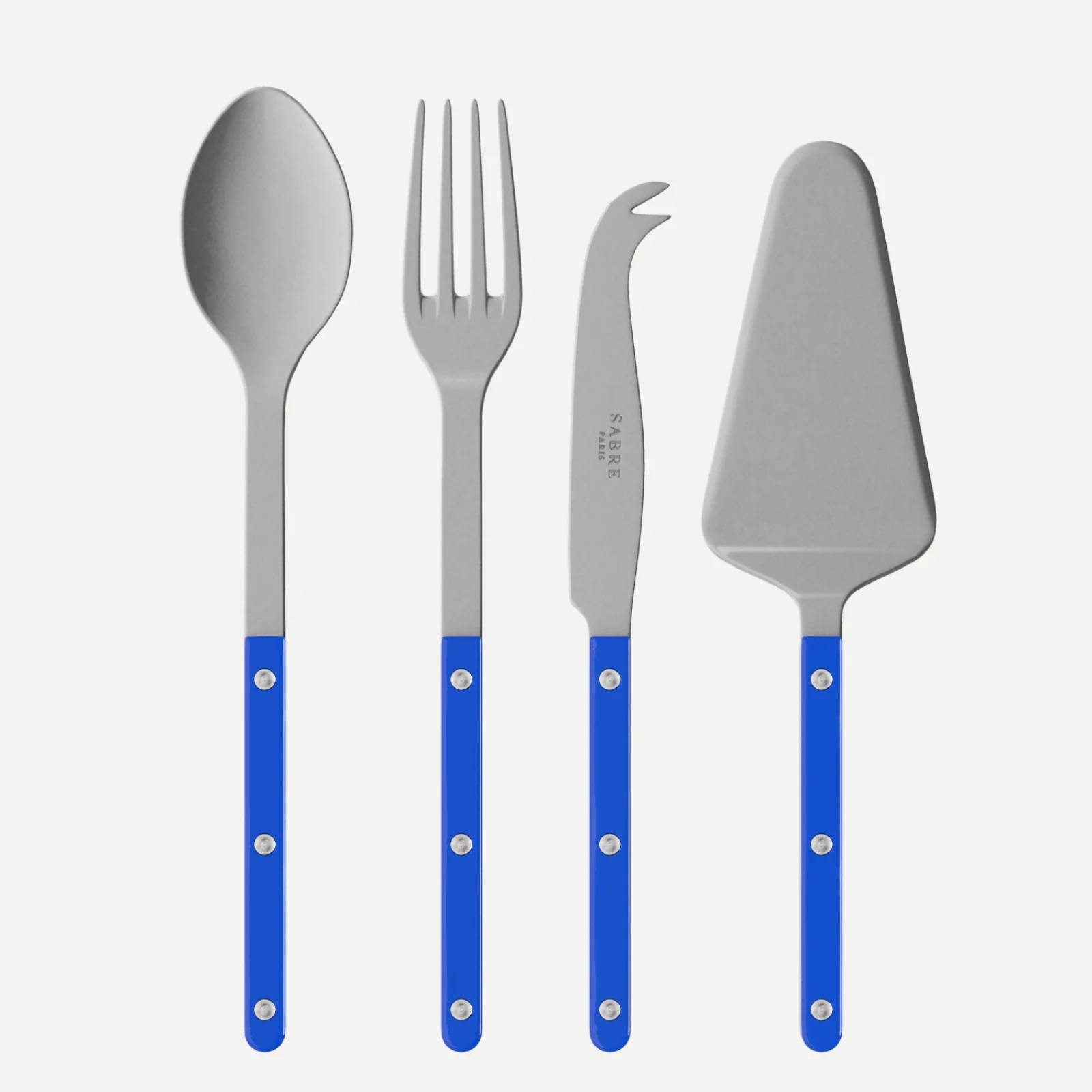 Bistrot Vintage Uni, Bleu outremer - Set Les Essentiels Bistrot - ensemble de 4 couverts de service