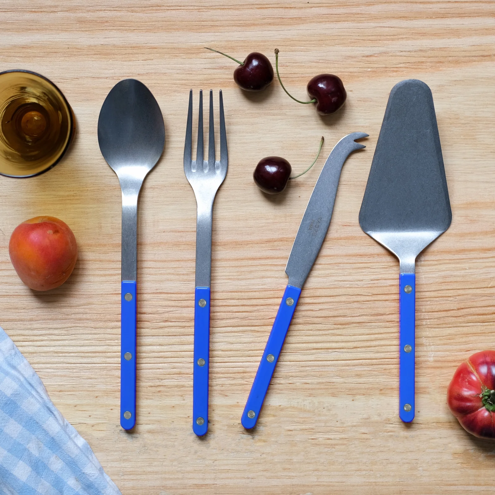 Bistrot Vintage Uni, Bleu outremer - Set Les Essentiels Bistrot - ensemble de 4 couverts de service - Image 2