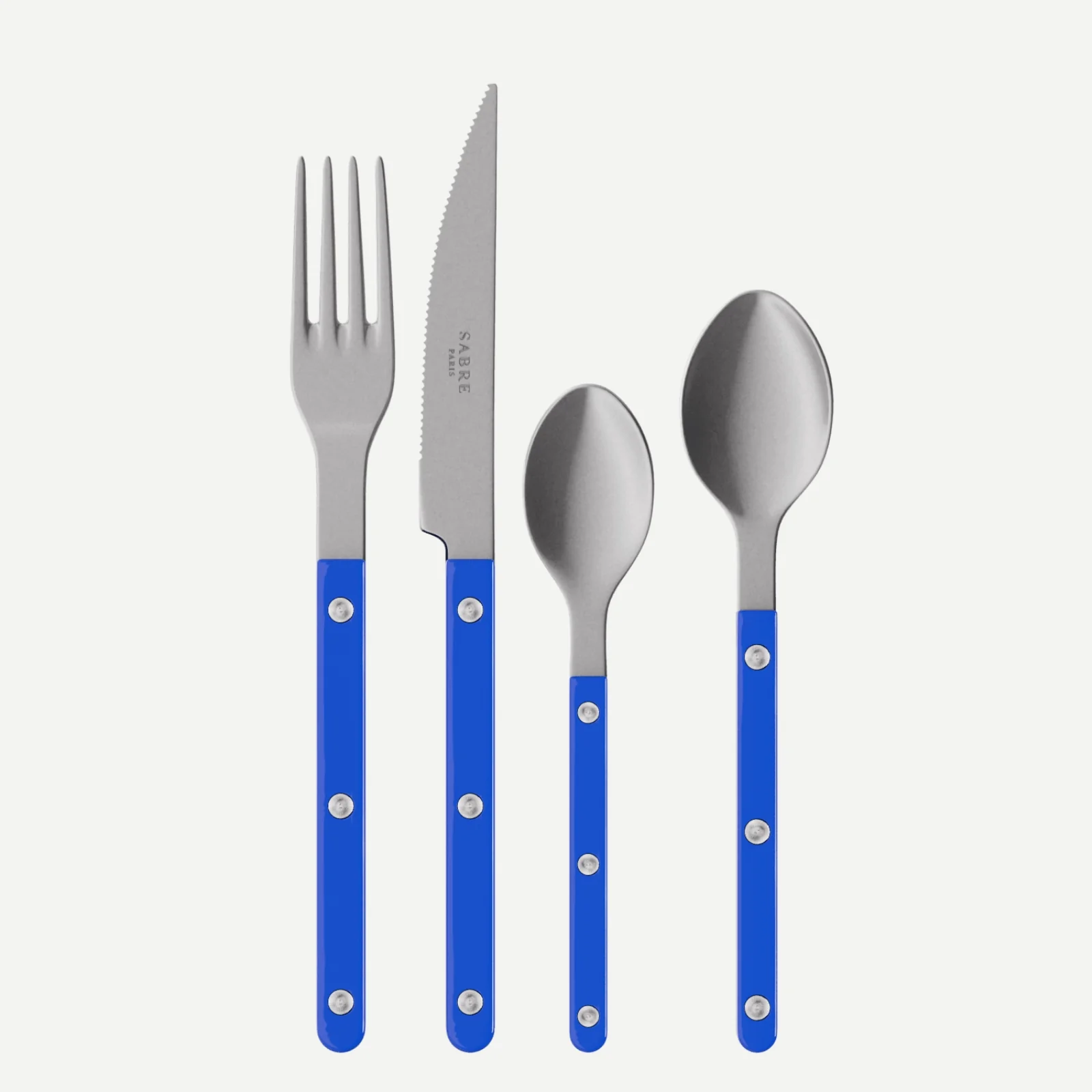 Bistrot Vintage Uni, Bleu outremer - Set de 4 couverts de table