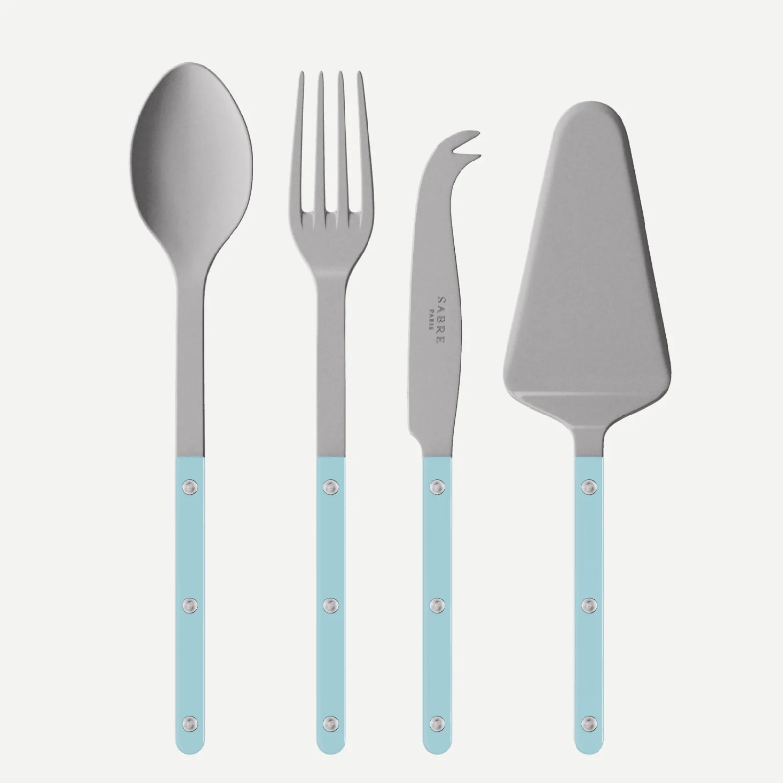 Bistrot Vintage Uni, Bleu pastel - Set Les Essentiels Bistrot - ensemble de 4 couverts de service