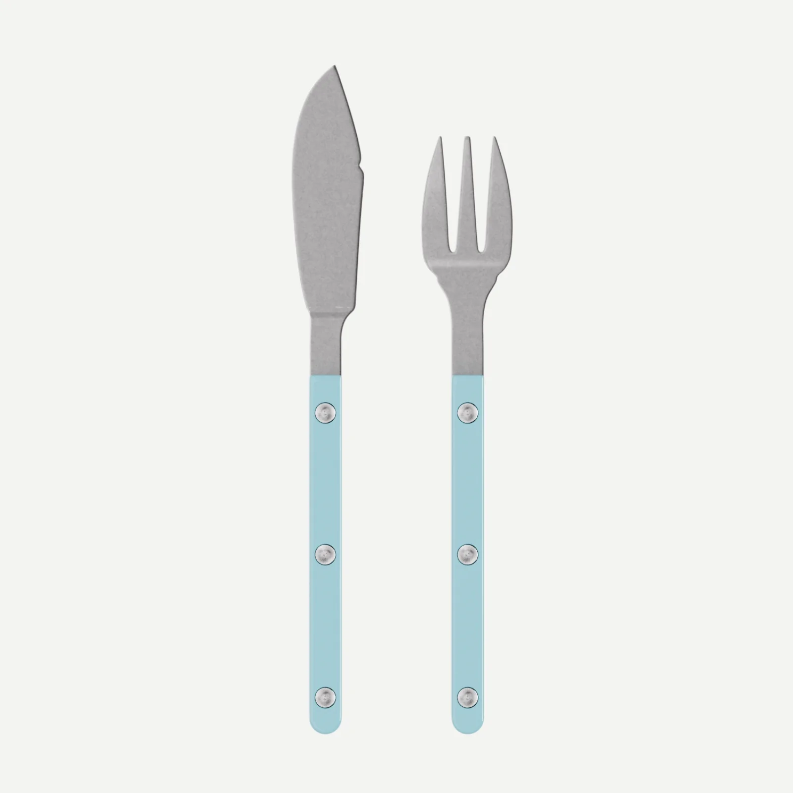 Bistrot Vintage Uni, Bleu pastel - Couverts à poisson