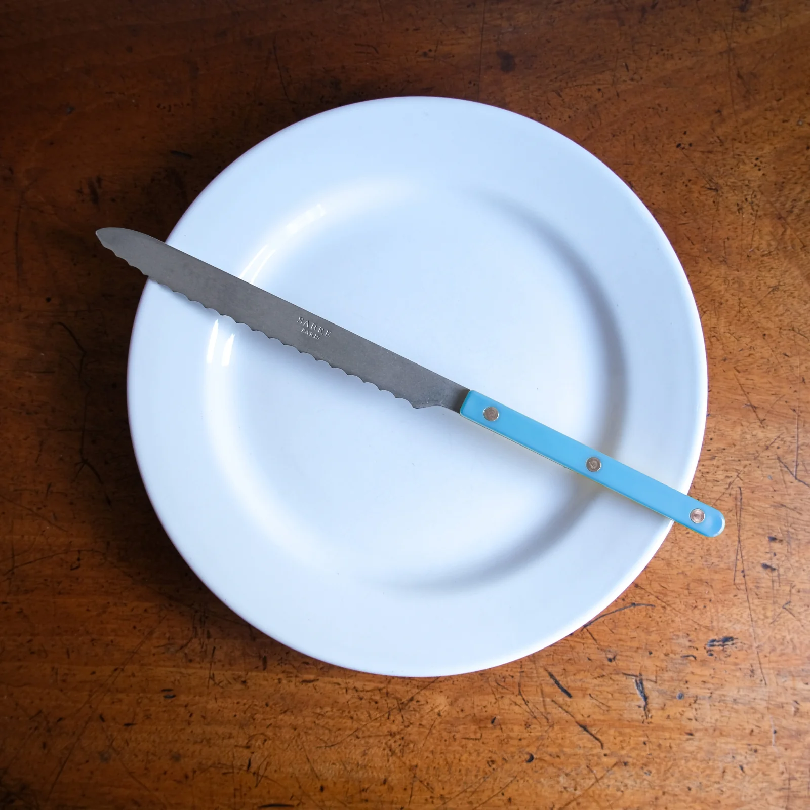 Bistrot Vintage Uni, Bleu pastel - Couteau à pain - Image 2