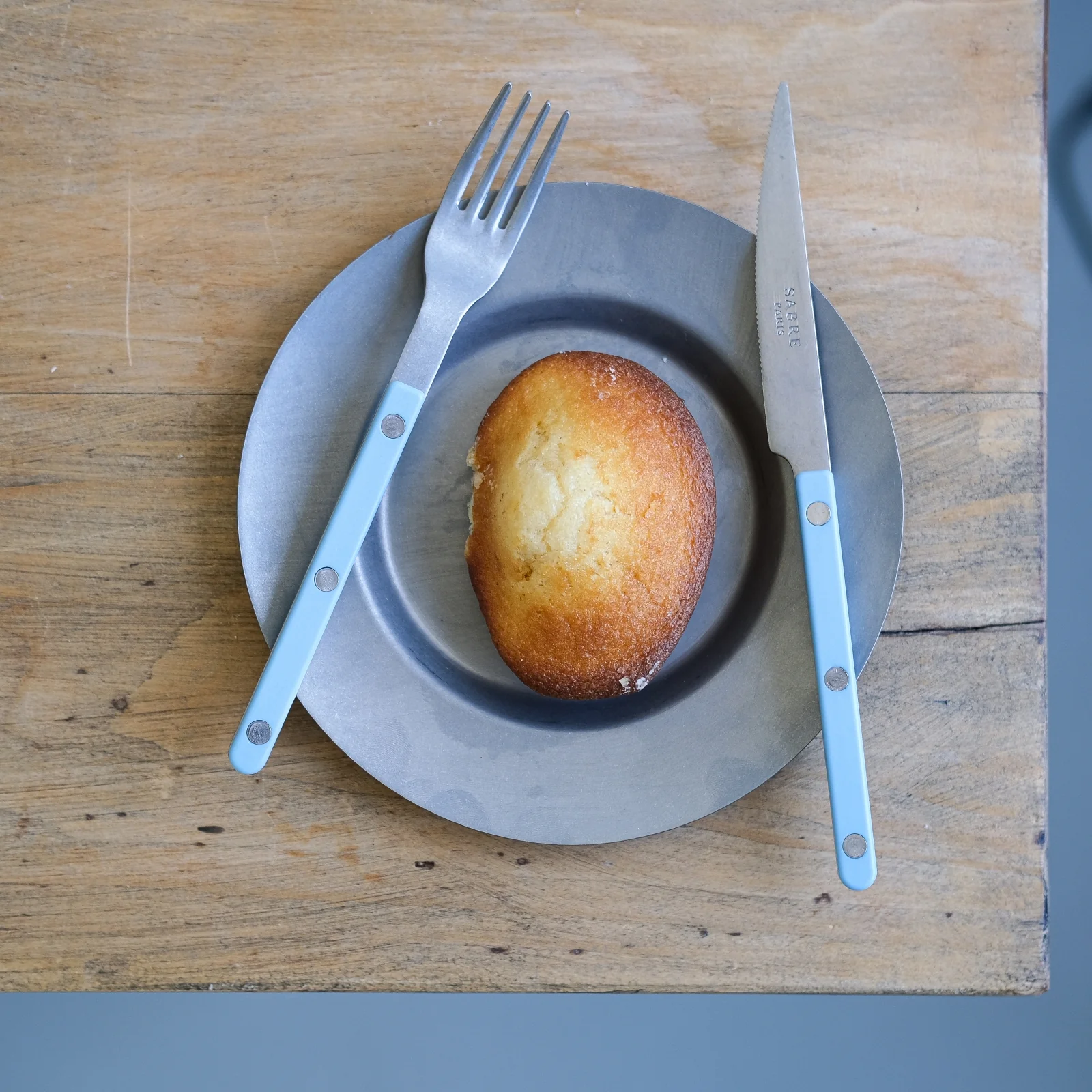 Bistrot Vintage Uni, Bleu pastel - Fourchette à dessert - Image 2