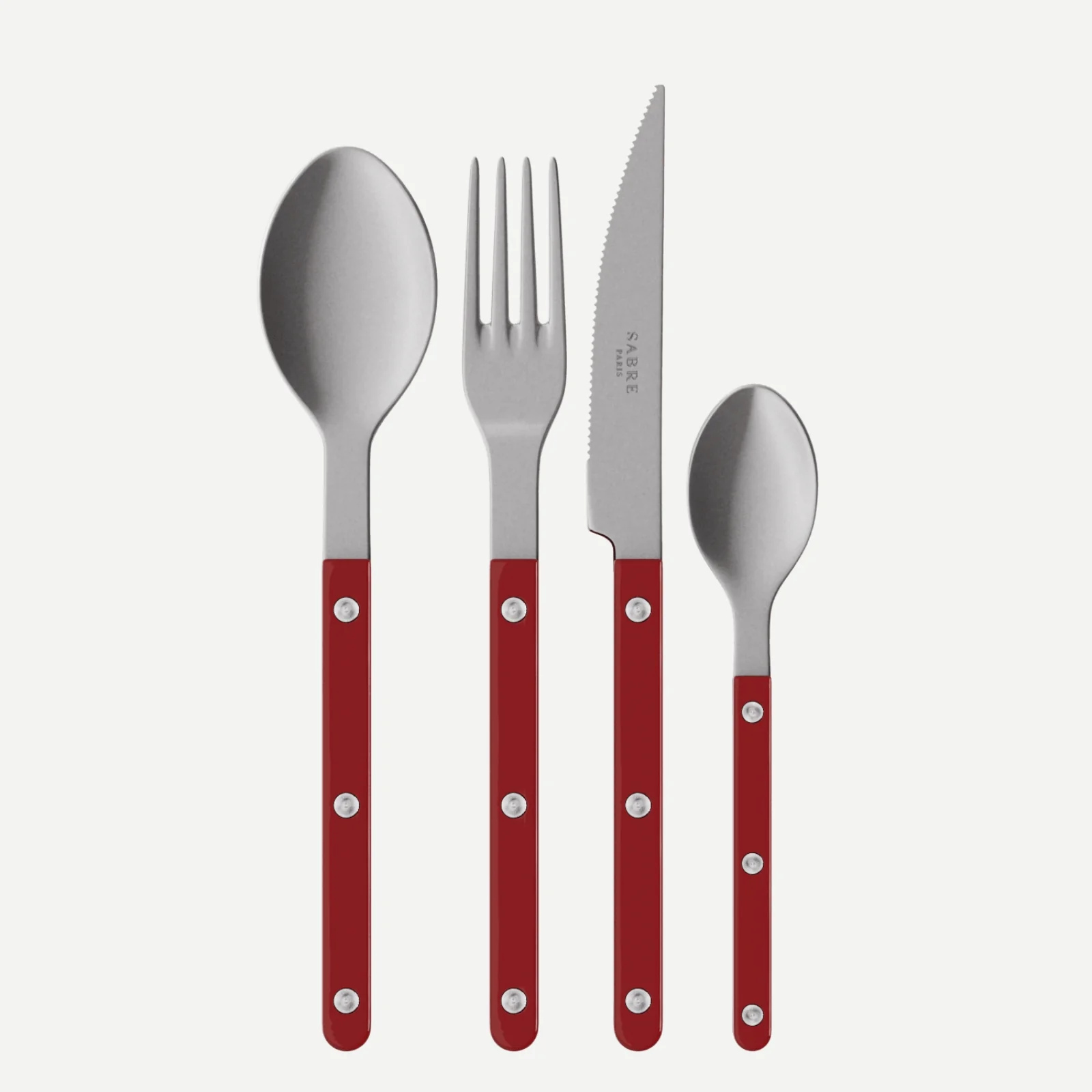 Bistrot Vintage Uni, Bordeaux - Set de 4 couverts de table