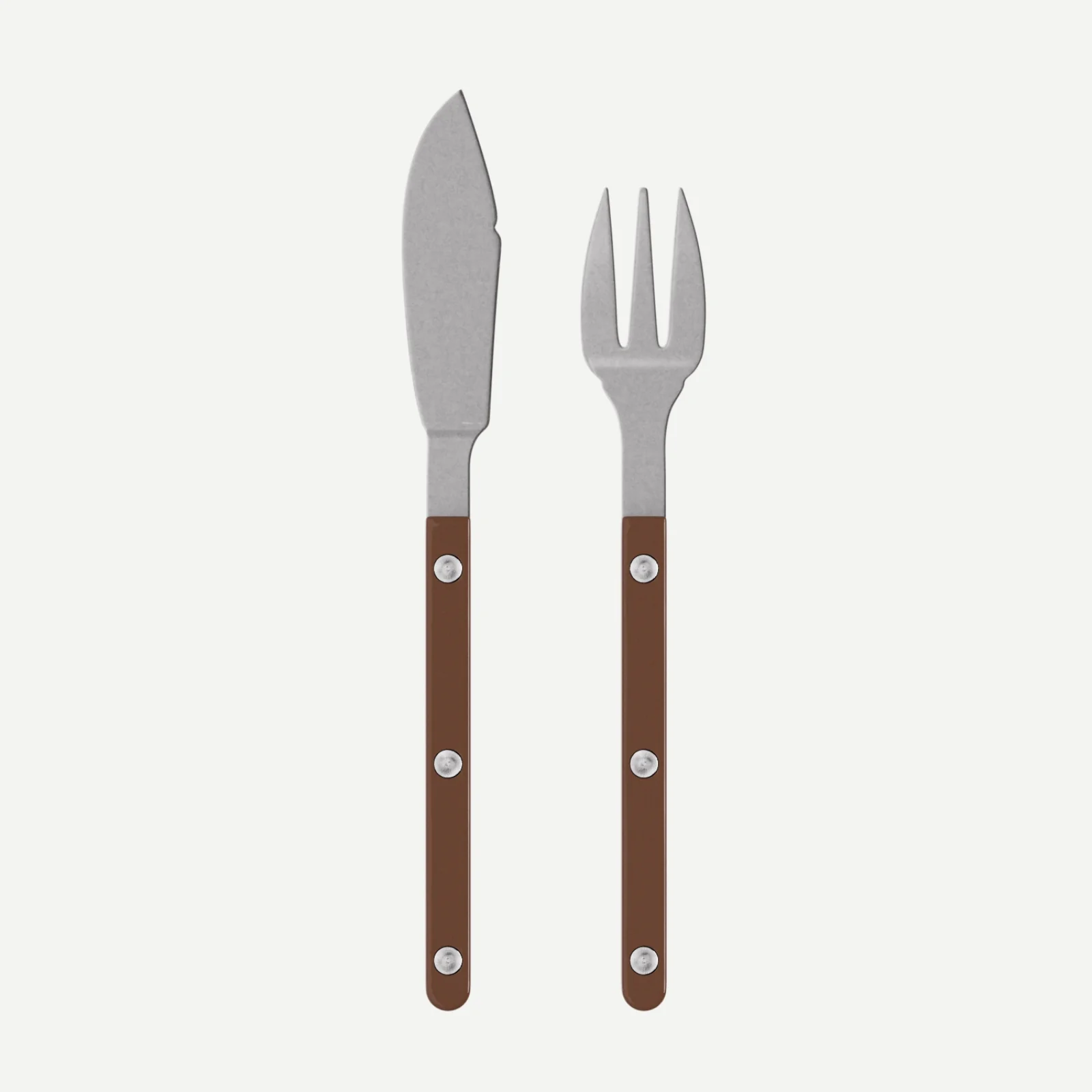 Bistrot Vintage Uni, Chocolat - Couverts à poisson