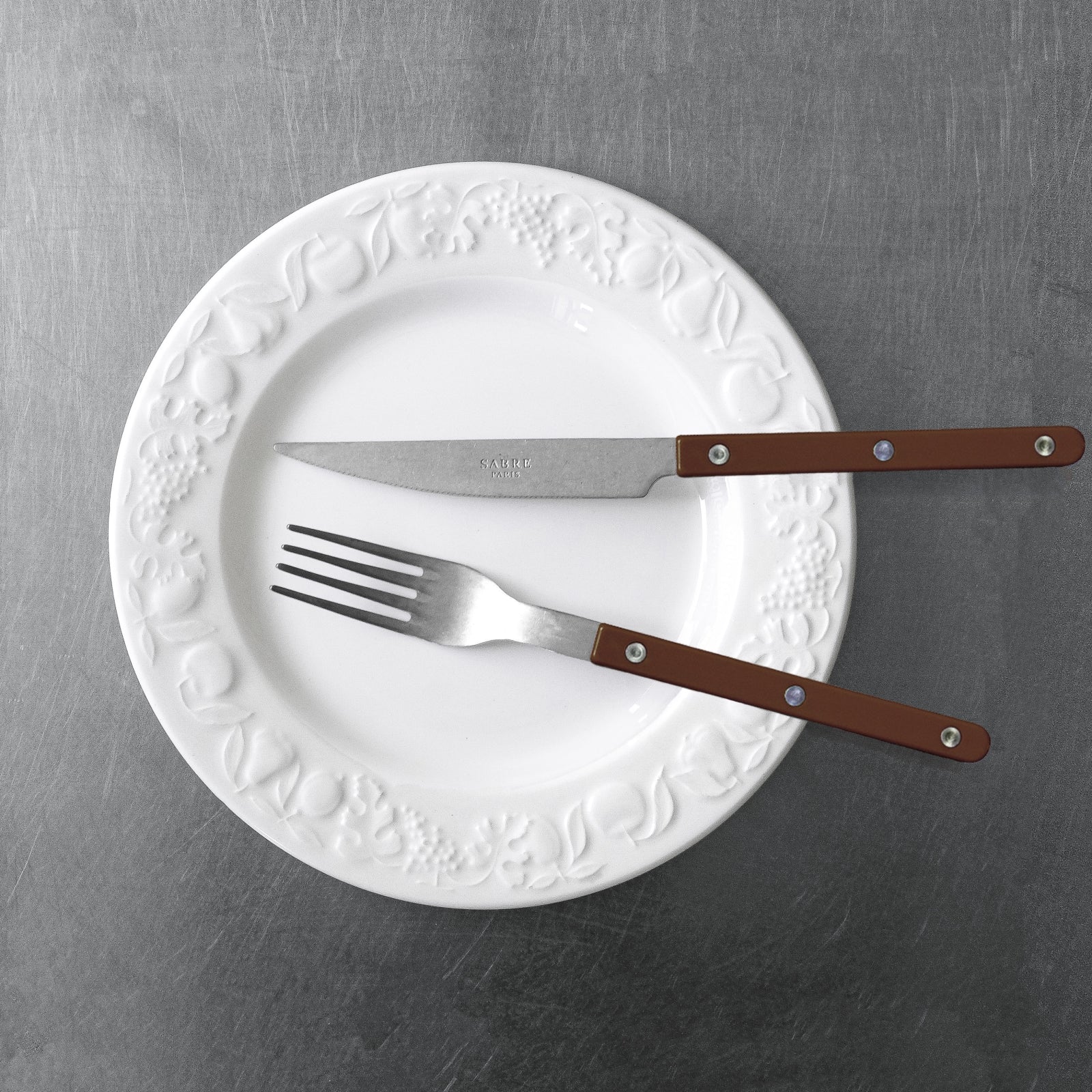 Bistrot Vintage Uni, Chocolat - Fourchette de table - Image 3