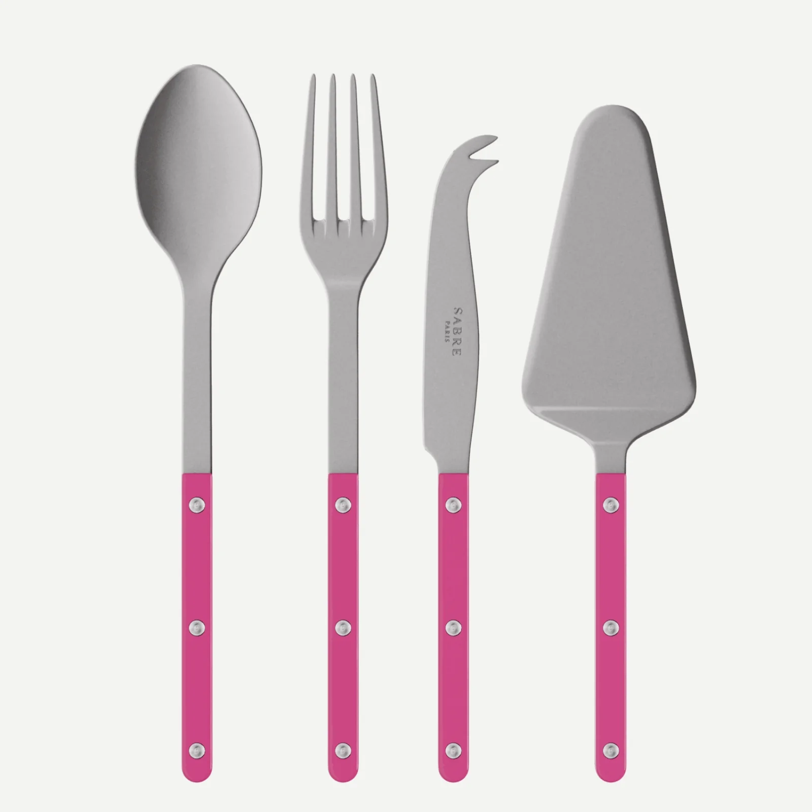 Bistrot Vintage Uni, Framboise - Set Les Essentiels Bistrot - ensemble de 4 couverts de service