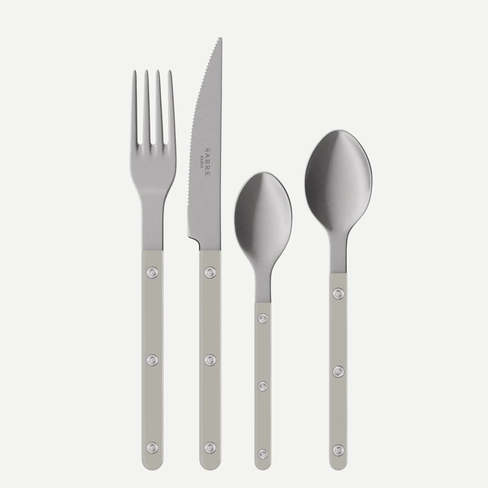 Bistrot Vintage Uni, Gris - Set de 4 couverts de table