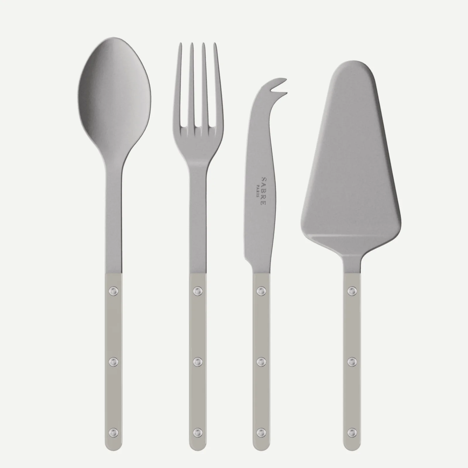 Bistrot Vintage Uni, Gris - Set Les Essentiels Bistrot - ensemble de 4 couverts de service