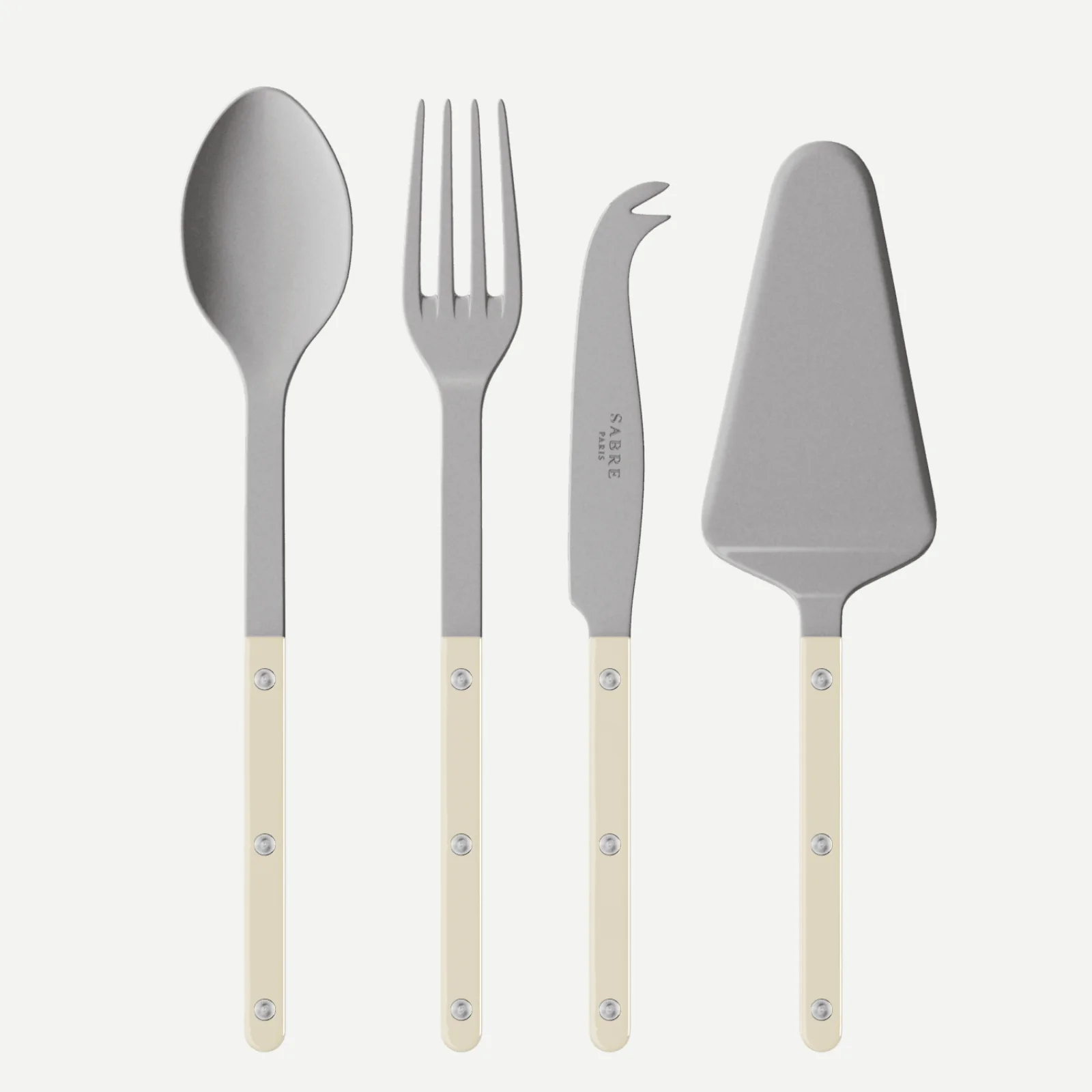 Bistrot Vintage Uni, Ivoire - Set Les Essentiels Bistrot - ensemble de 4 couverts de service