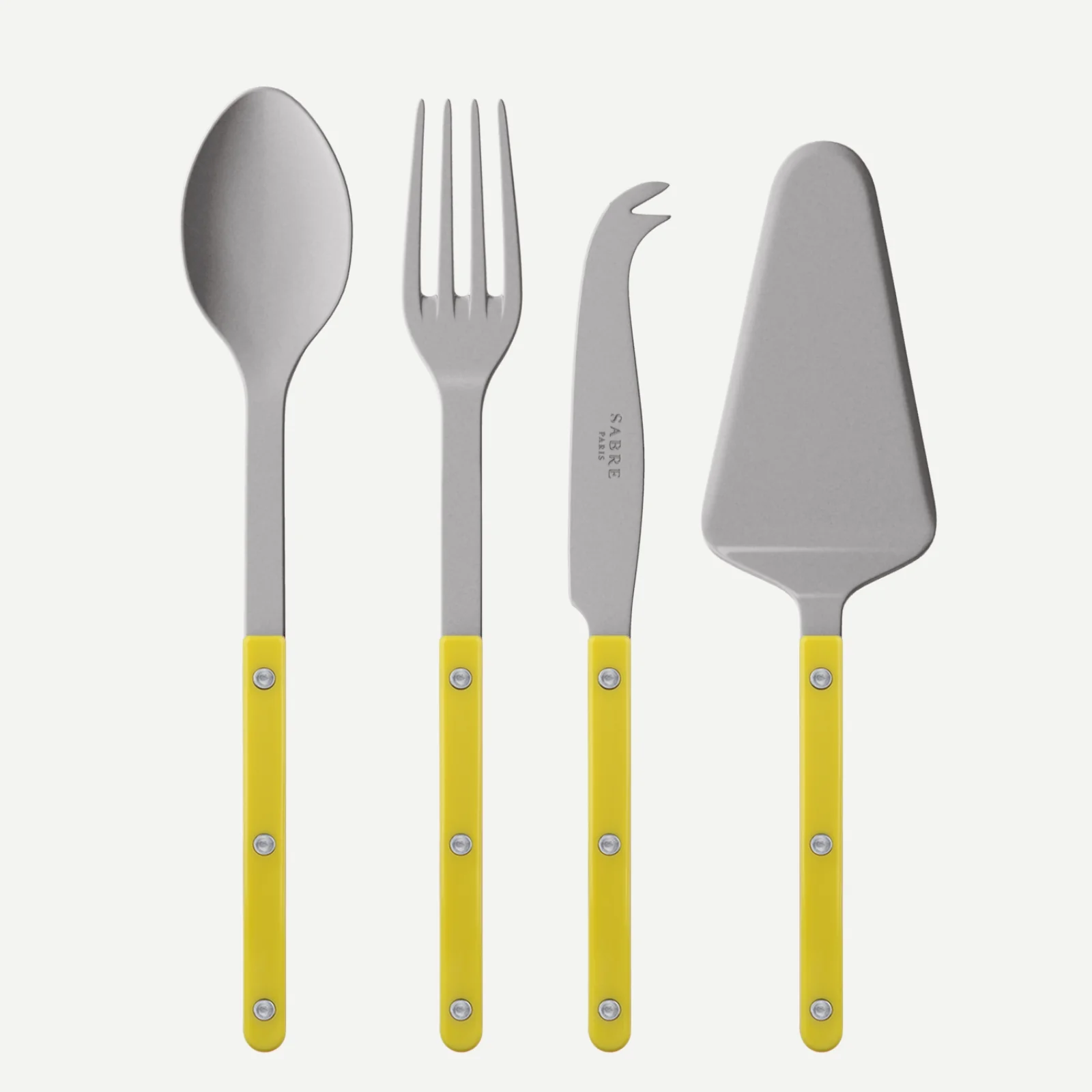 Bistrot Vintage Uni, Jaune - Set Les Essentiels Bistrot - ensemble de 4 couverts de service