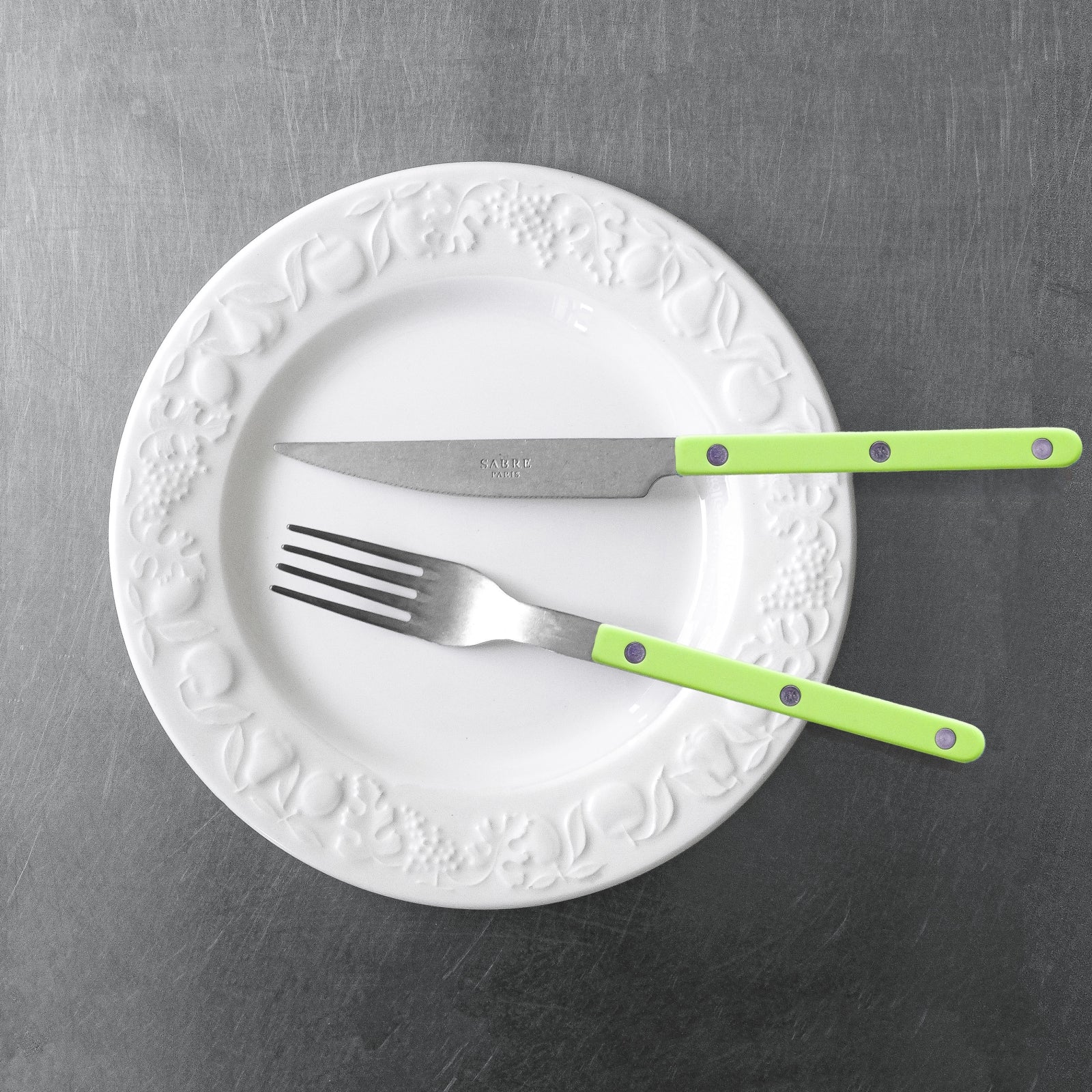 Bistrot Vintage Uni, Lime - Set de 4 couverts de table - Image 3