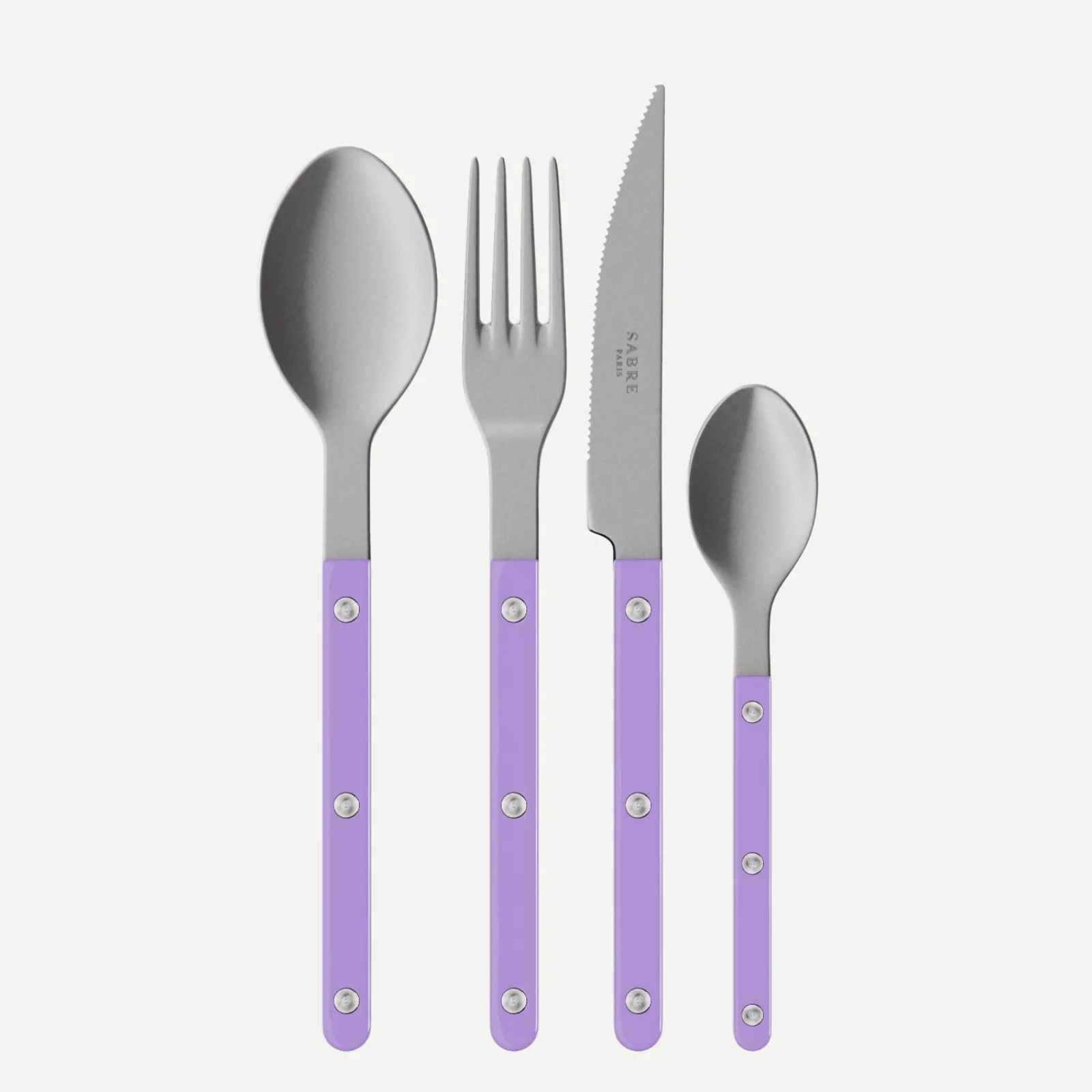 Bistrot Vintage Uni, Mauve - Set de 4 couverts de table