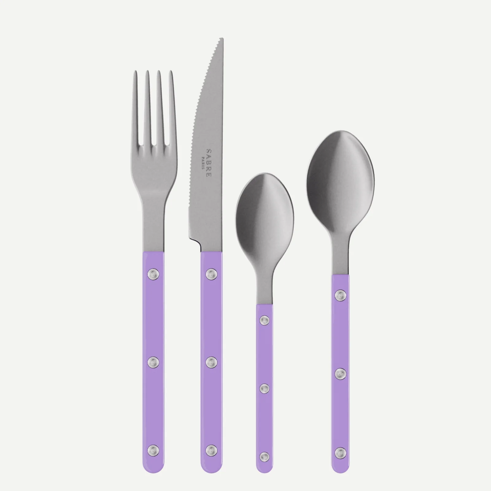 Bistrot Vintage Uni, Mauve - Set de 4 couverts de table