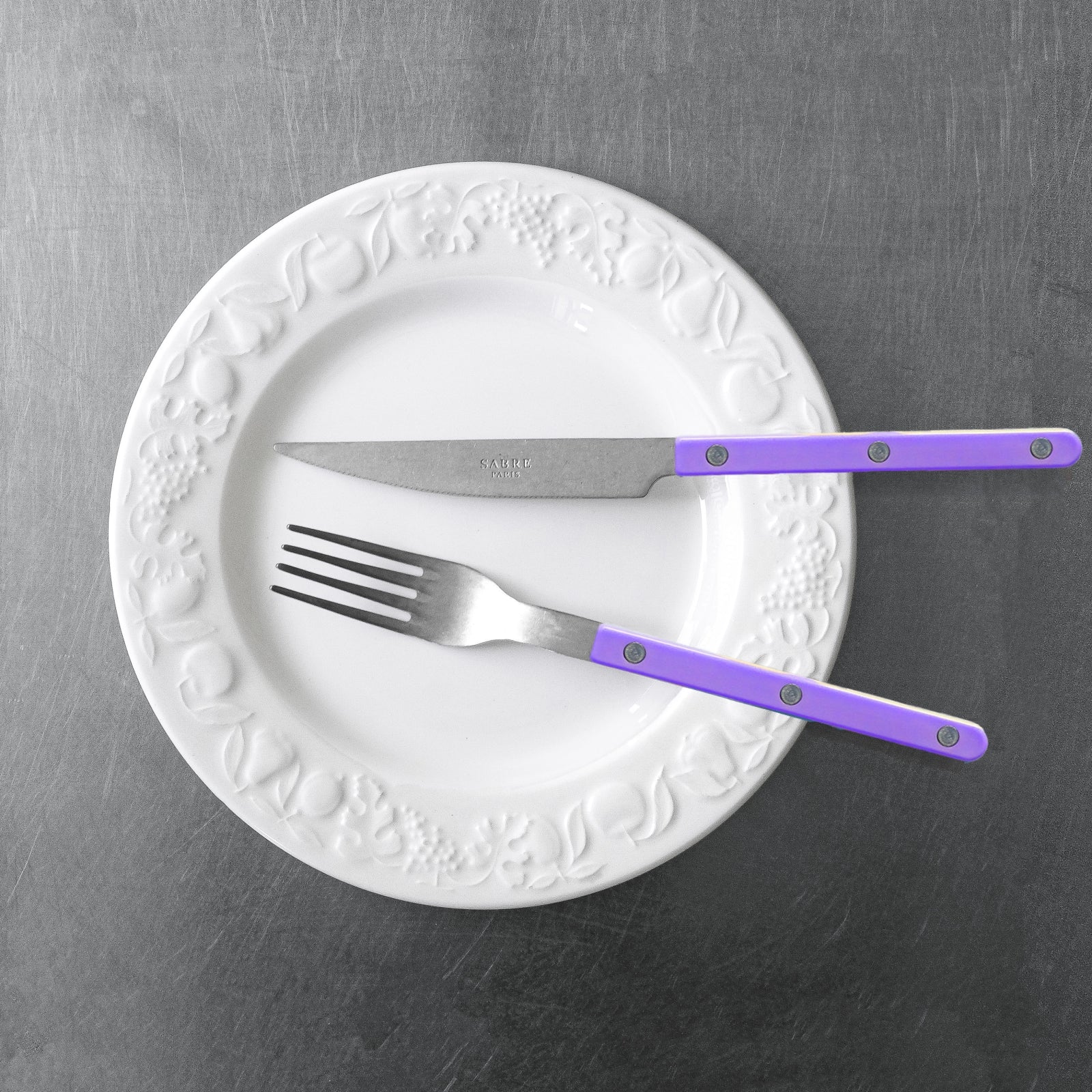 Bistrot Vintage Uni, Mauve - Couteau de table - Image 2