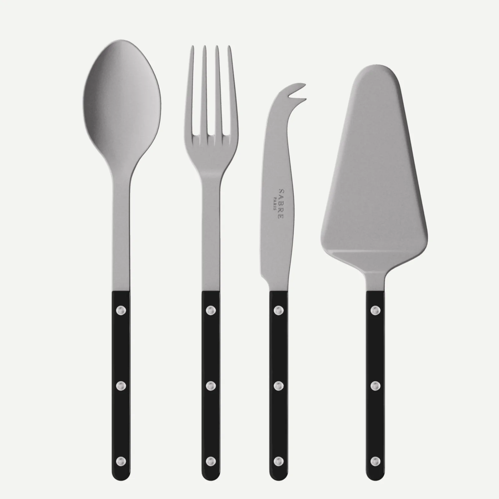 Bistrot Vintage Uni, Noir - Set Les Essentiels Bistrot - ensemble de 4 couverts de service
