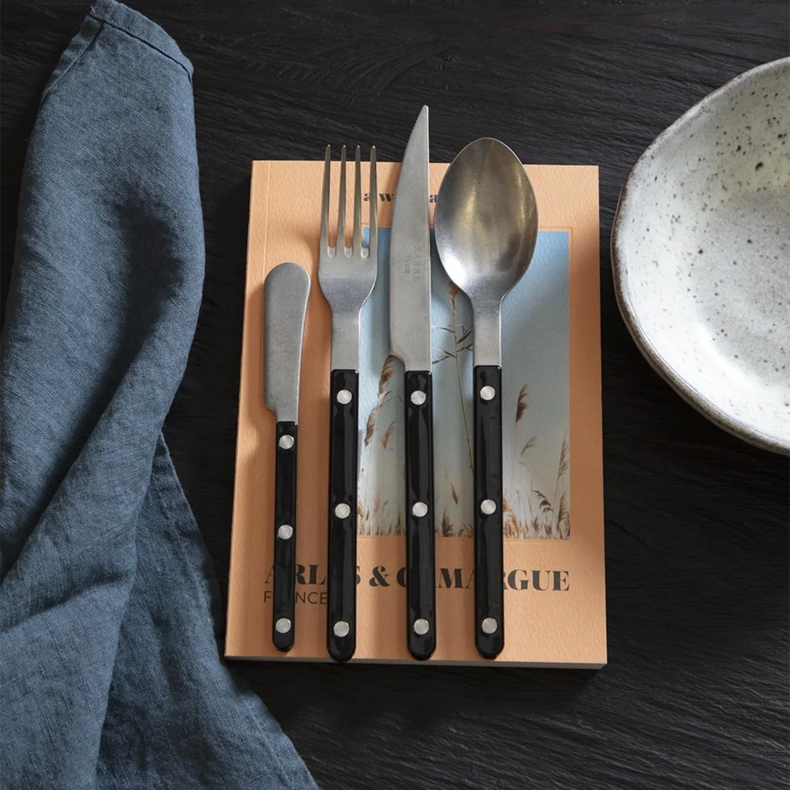 Bistrot Vintage Uni, Noir - Fourchette de table - Image 3