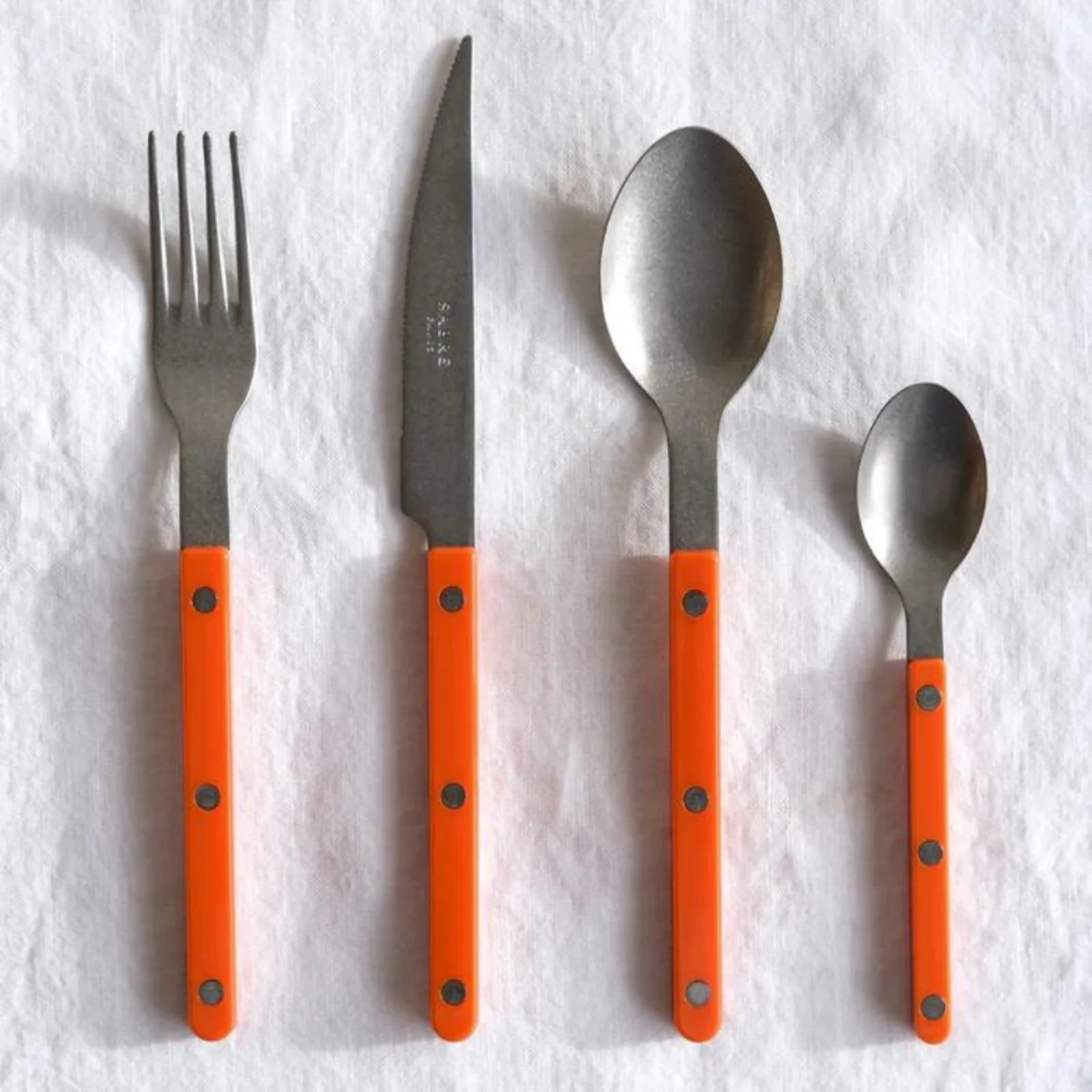 Bistrot Vintage Uni, Orange - Set de 4 couverts de table - Image 4