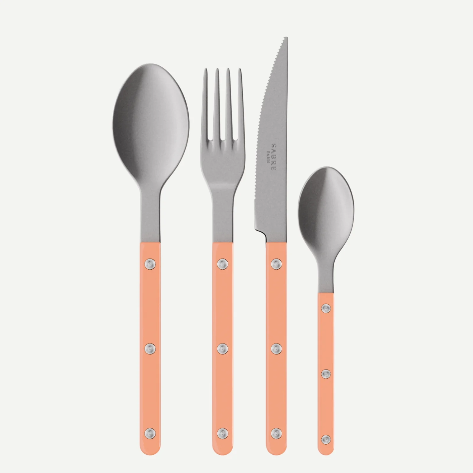 Bistrot Vintage Uni, Rose nude - Set de 4 couverts de table