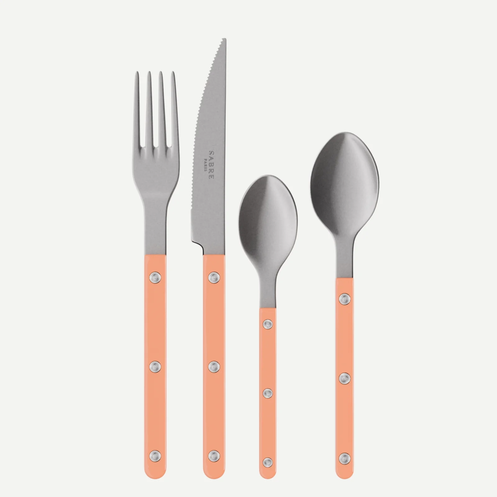 Bistrot Vintage Uni, Rose nude - Set de 4 couverts de table