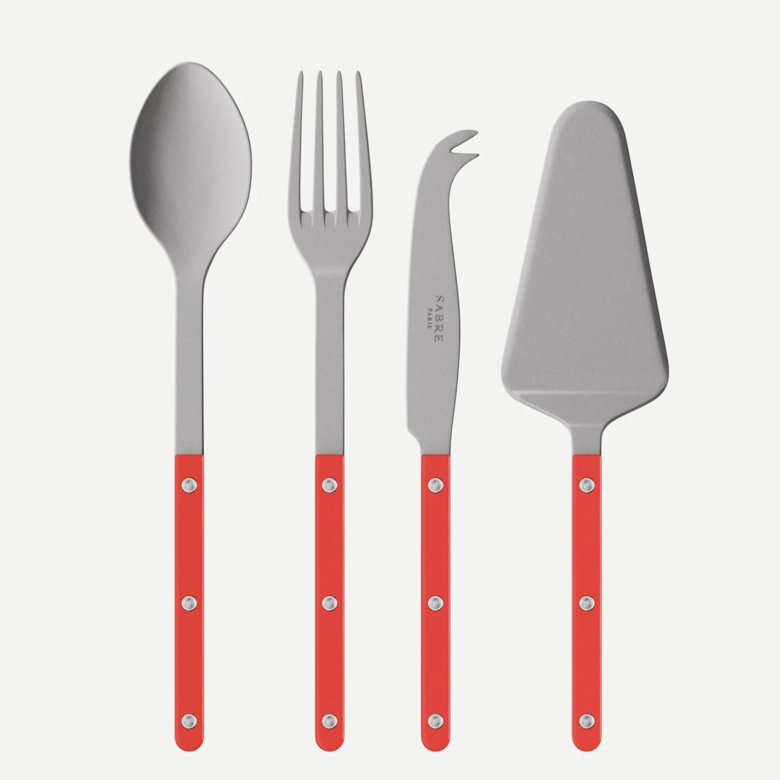 Bistrot Vintage Uni, Rouge - Set Les Essentiels Bistrot - ensemble de 4 couverts de service