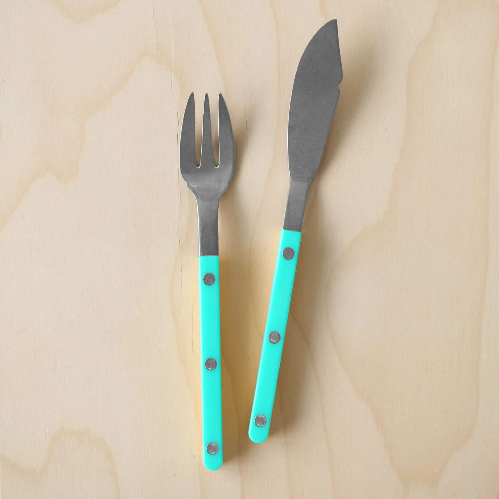 Bistrot Vintage Uni, Turquoise - Couverts à poisson - Image 2