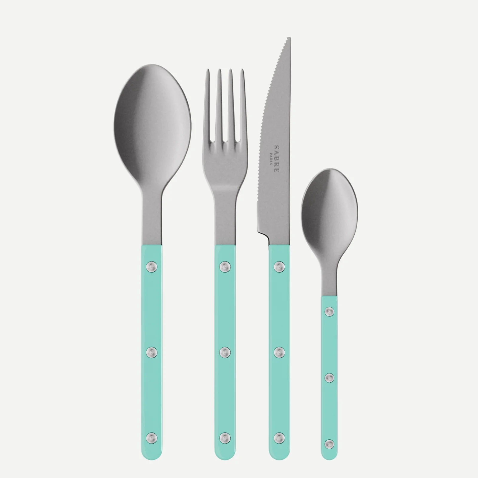 Bistrot Vintage Uni, Turquoise - Ménagère 24 pièces