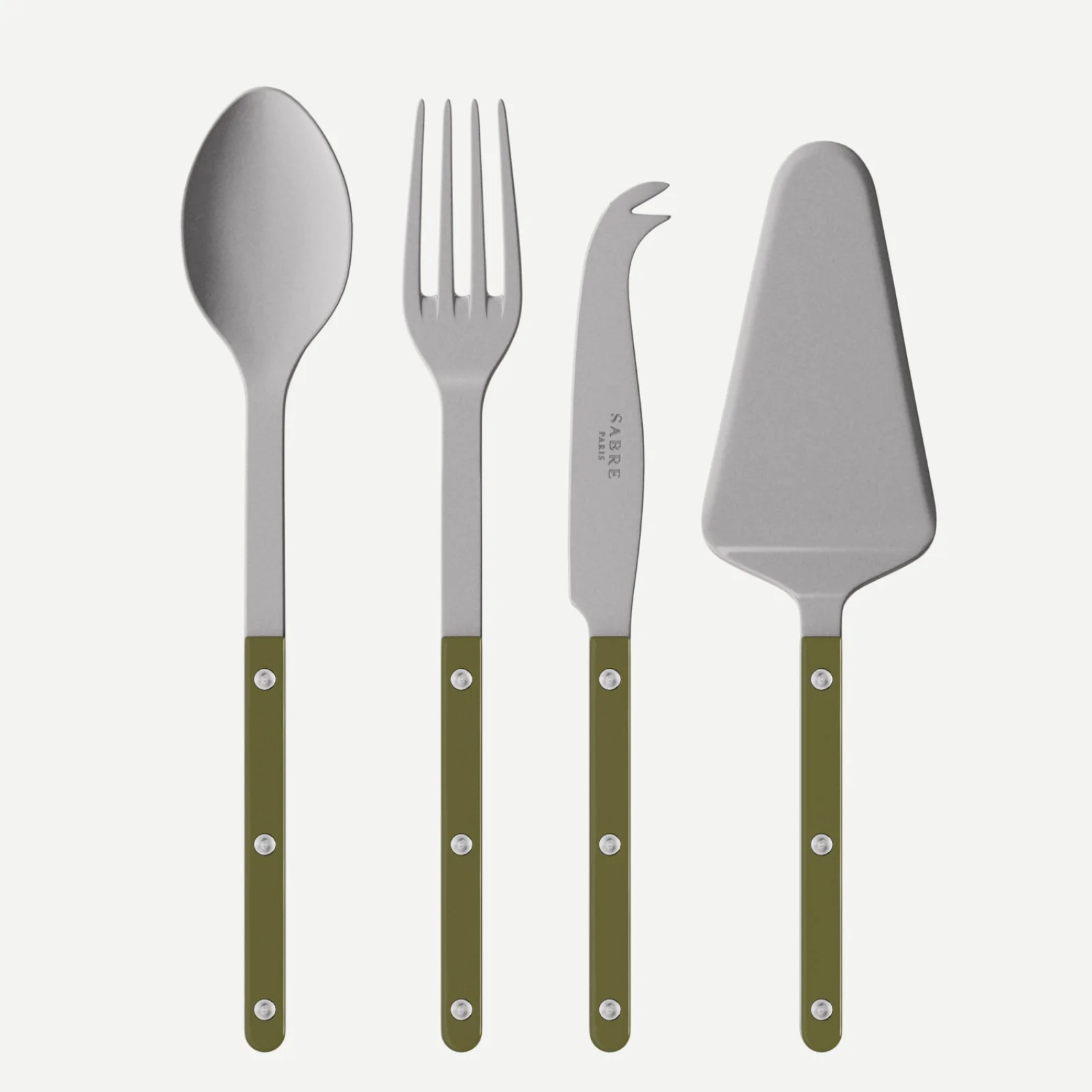 Bistrot Vintage Uni, Vert fougère - Set Les Essentiels Bistrot - ensemble de 4 couverts de service
