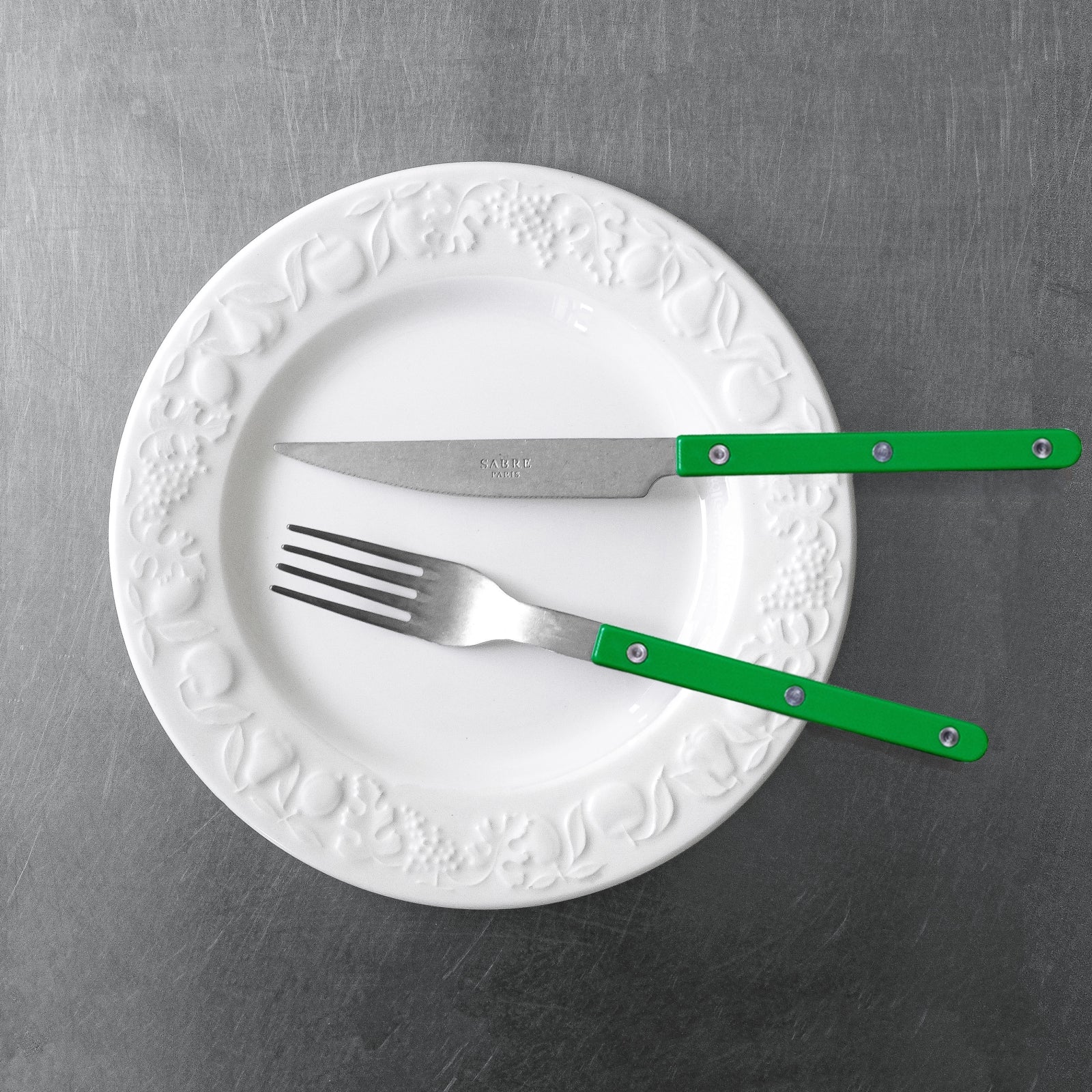 Bistrot Vintage Uni, Vert jardin - Set de 4 couverts de table - Image 3