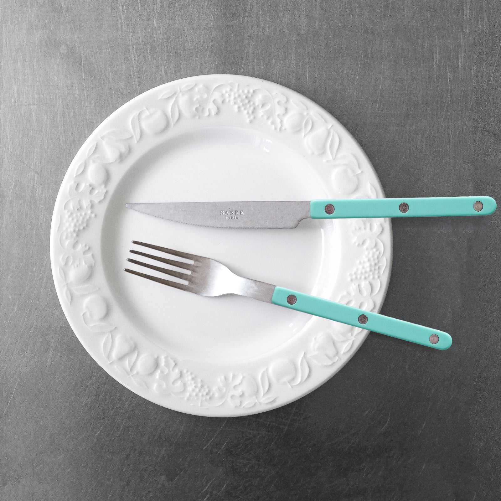 Bistrot Vintage Uni, Vert pastel - Set de 4 couverts de table - Image 3