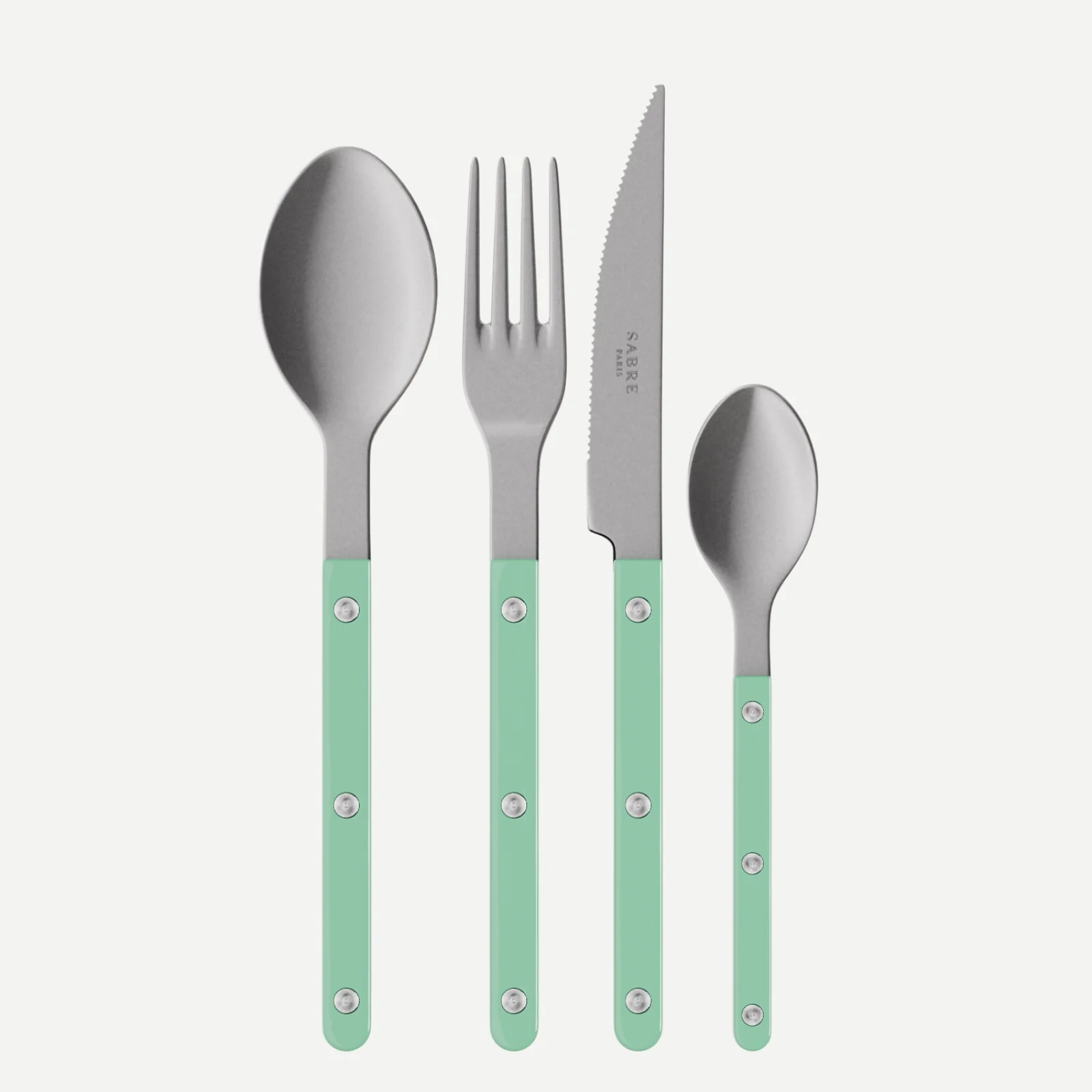 Bistrot Vintage Uni, Vert pastel - Ménagère 48 pièces