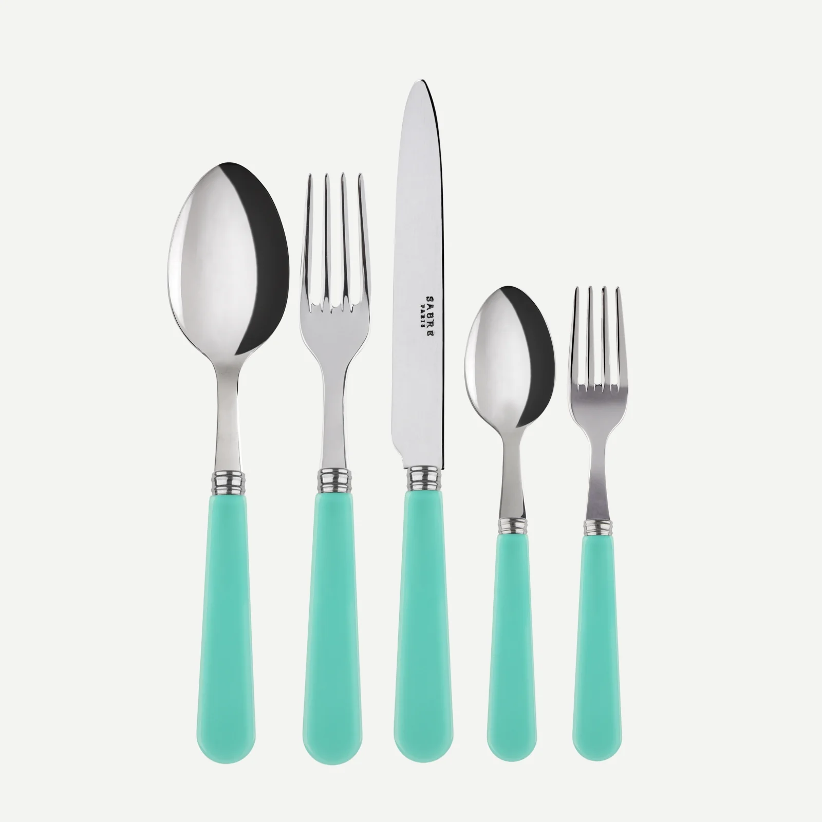 Duo, Turquoise - Set de 5 couverts de table