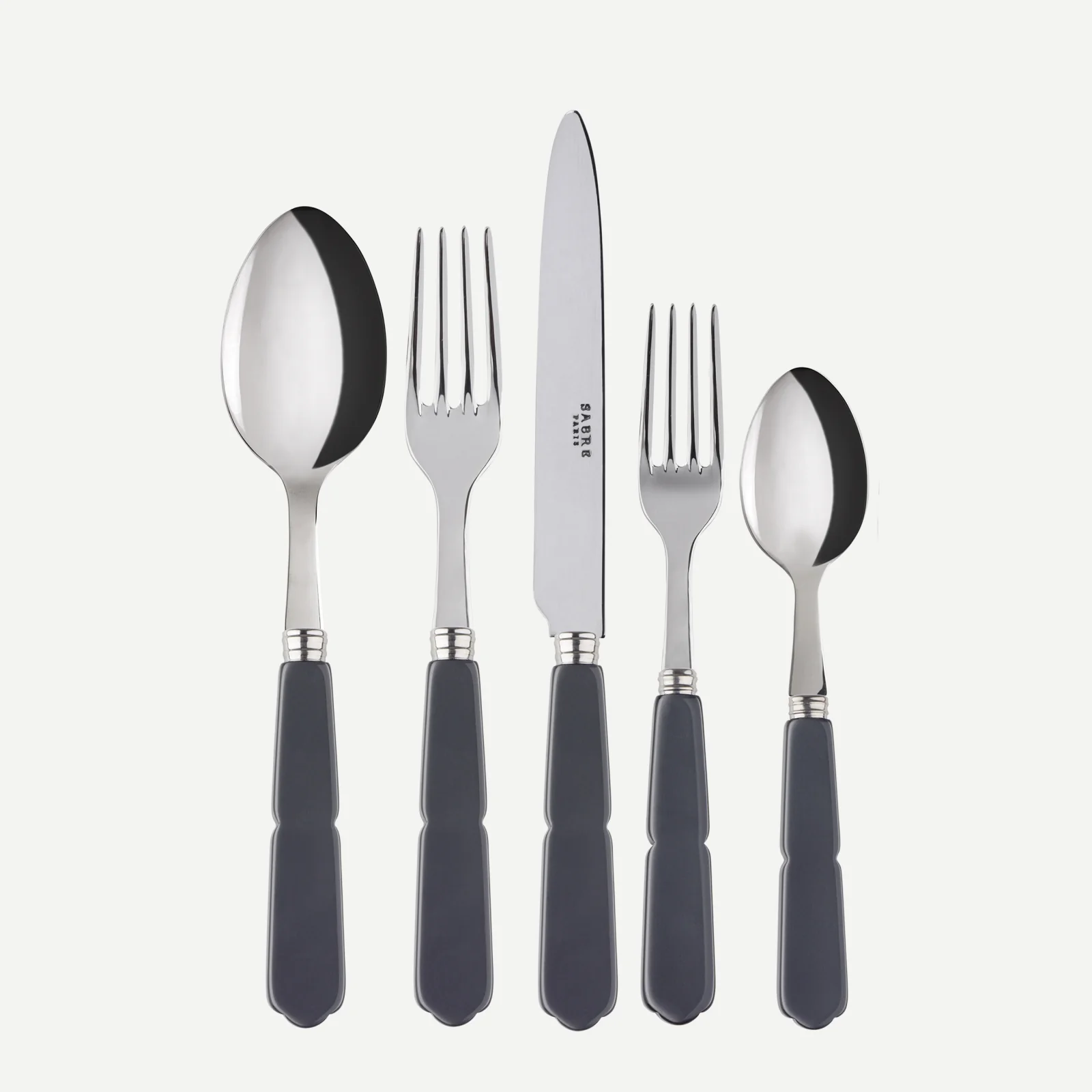 Gustave, Gris - Set de 5 couverts de table