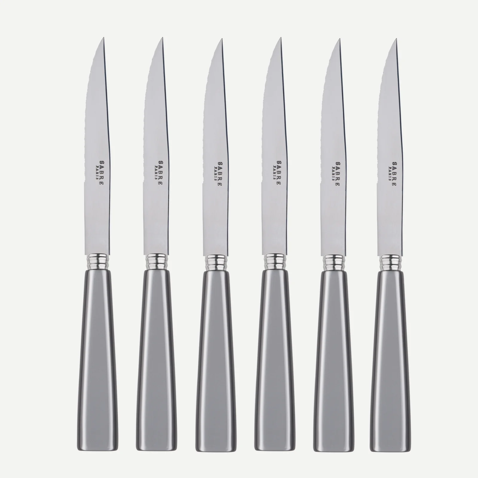 Icône, Gris - Set de 6 couteaux à steak