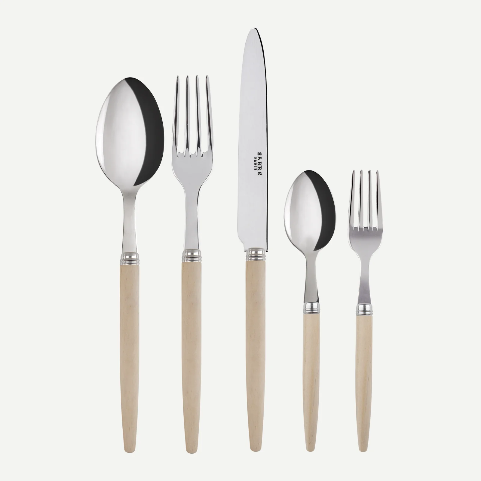 Jonc, Bois clair - Set de 5 couverts de table