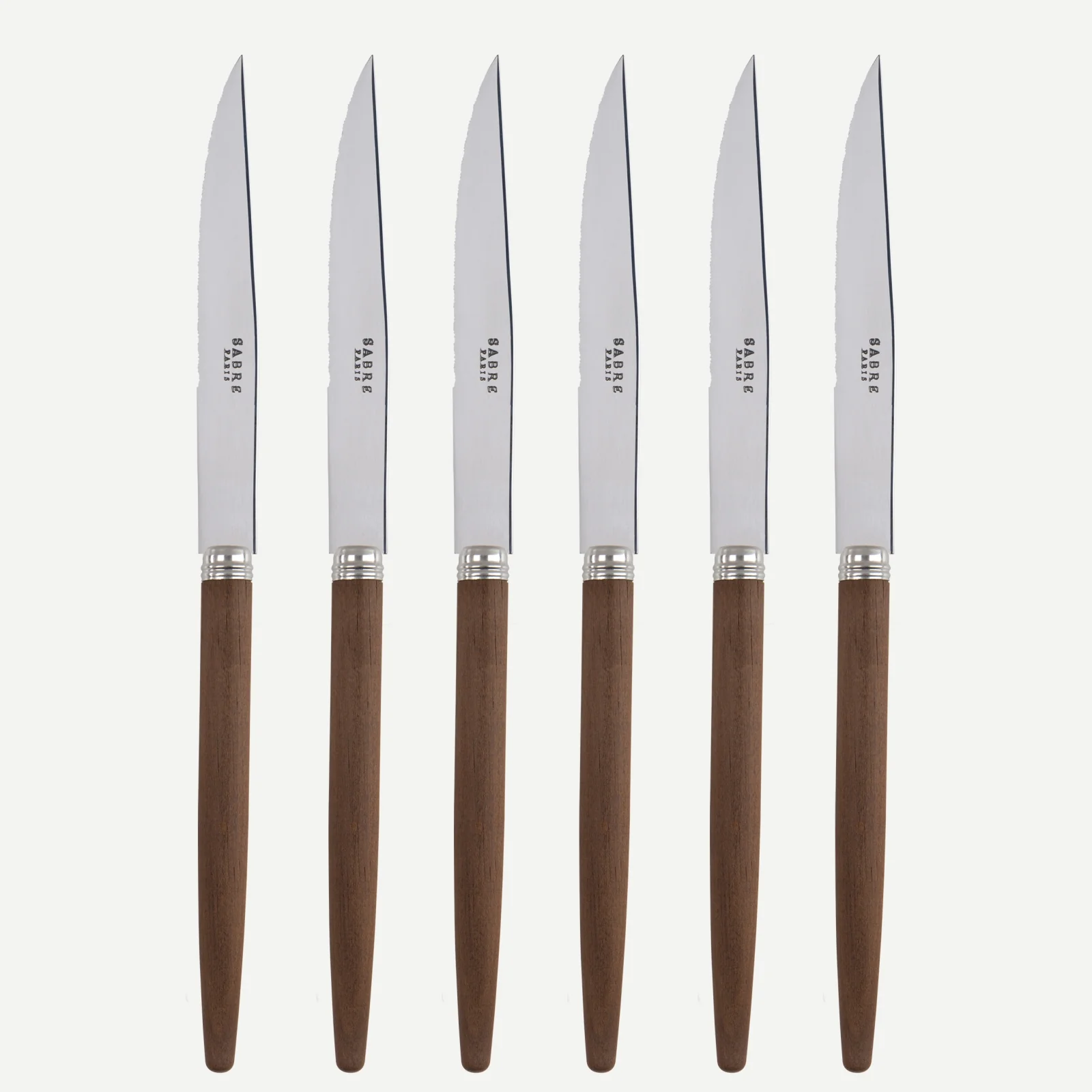 Jonc, Bois foncé - Set de 6 couteaux à steak
