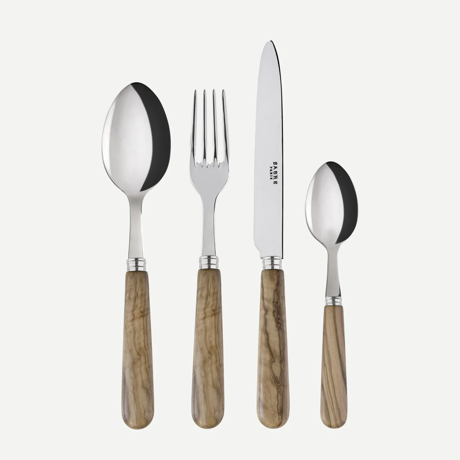Lavandou, Bois d'olivier - Set de 4 couverts de table