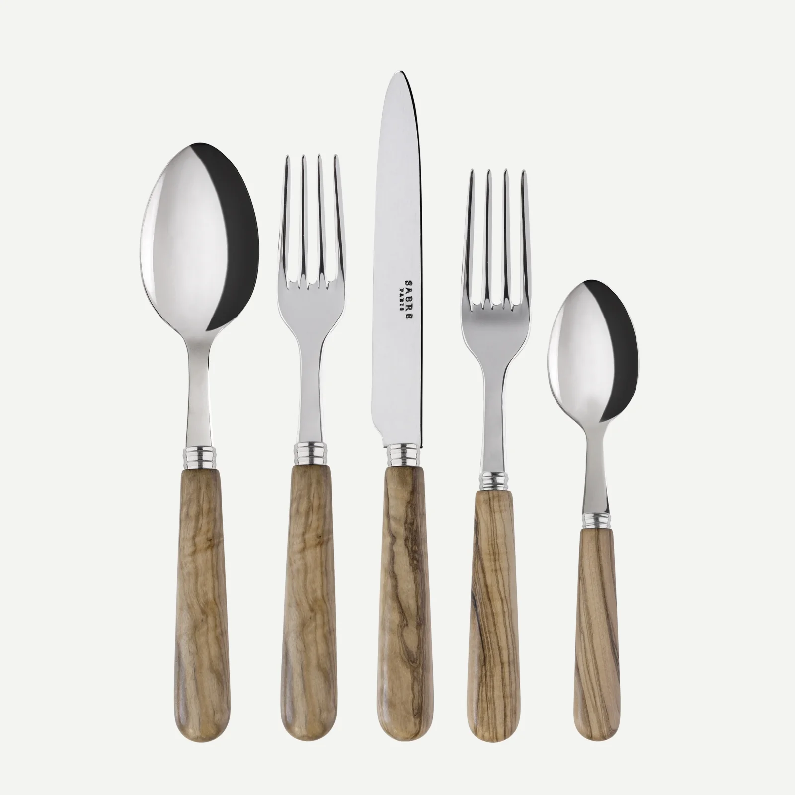 Lavandou, Bois d'olivier - Set de 5 couverts de table