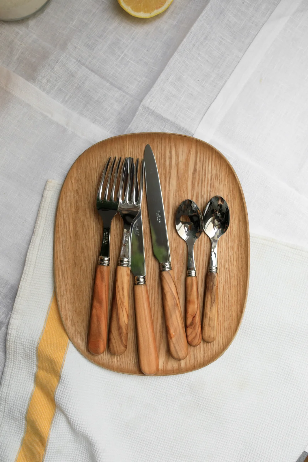 Lavandou, Bois d'olivier - Couteau de table - Image 3