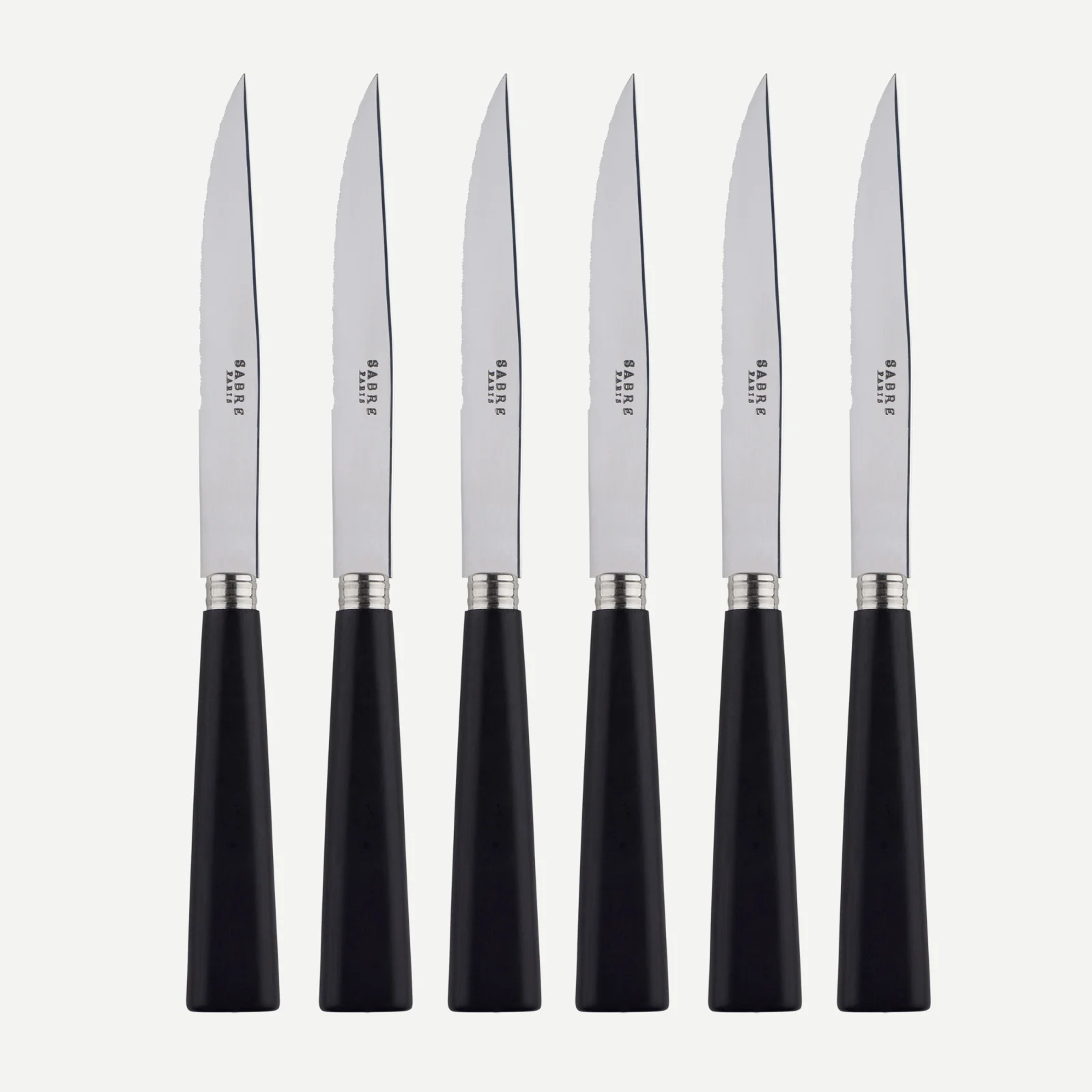 Nature, Bois stratifié noir - Set de 6 couteaux à steak